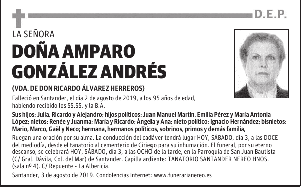 DOÑA AMPARO GONZÁLEZ ANDRÉS