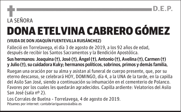 DONA ETELVINA CABRERO GÓMEZ