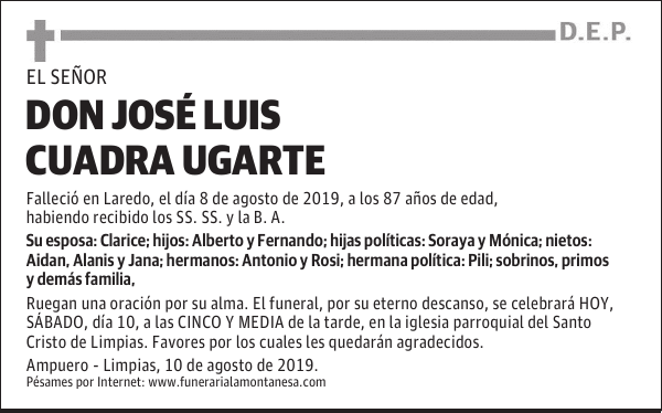 DON JOSÉ LUIS CUADRA UGARTE