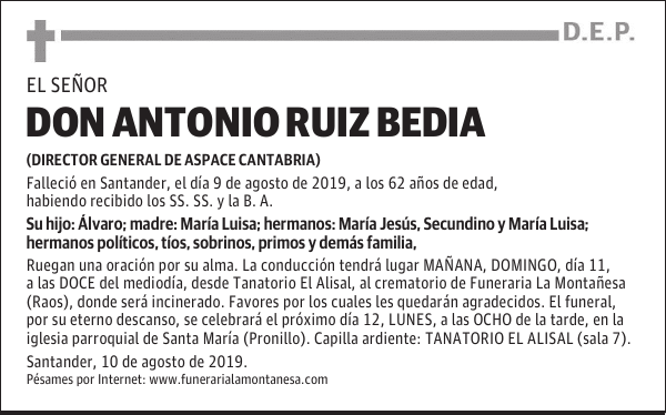 DON ANTONIO RUIZ BEDIA