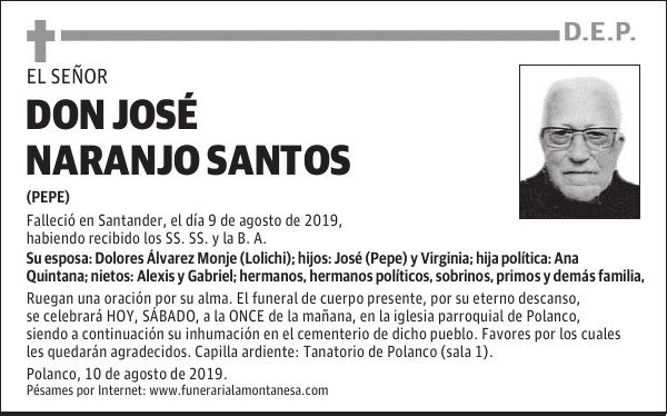 DON JOSÉ NARANJO SANTOS