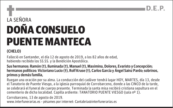 DOÑA CONSUELO PUENTE MANTECA