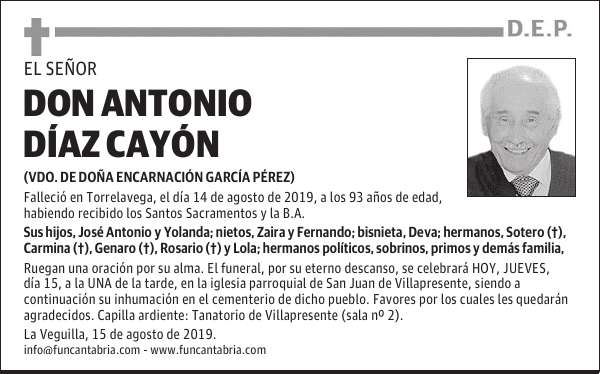 DON ANTONIO DÍAZ CAYÓN