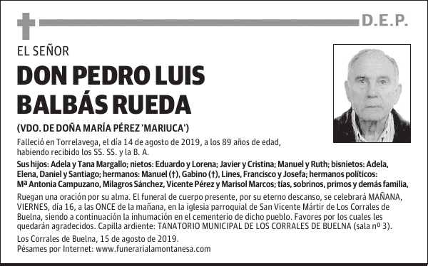 DON PEDRO LUIS BALBÁS RUEDA