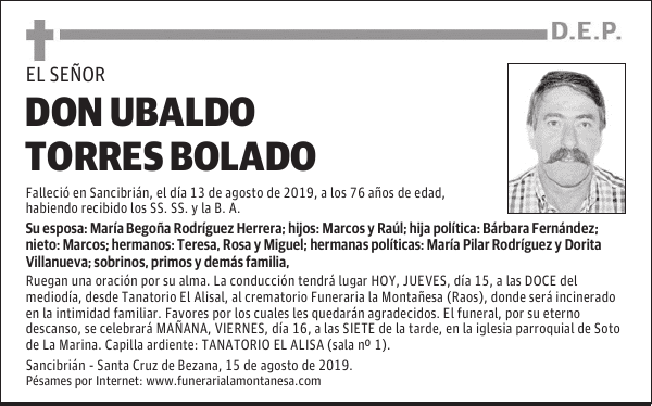 DON UBALDO TORRES BOLADO
