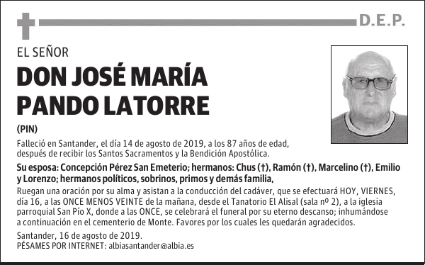 DON JOSÉ MARÍA PANDO LATORRE
