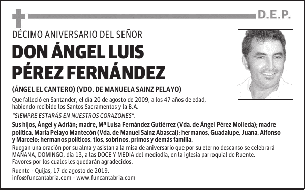 DON ÁNGEL LUIS PÉREZ FERNÁNDEZ