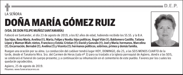 DOÑA MARÍA GÓMEZ RUIZ