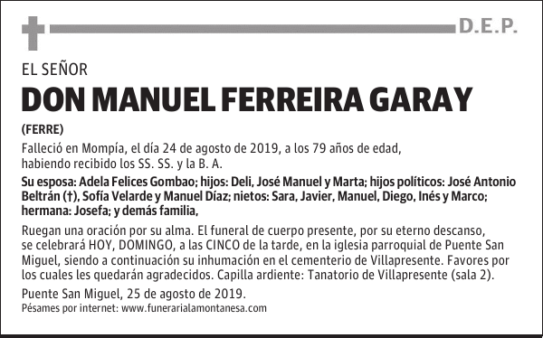 DON MANUEL FERREIRA GARAY