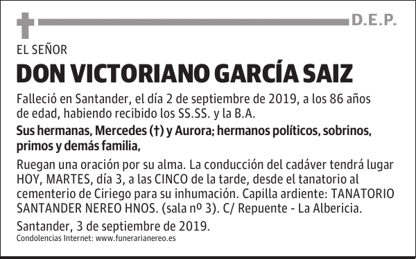 DON VICTORIANO GARCÍA SAIZ