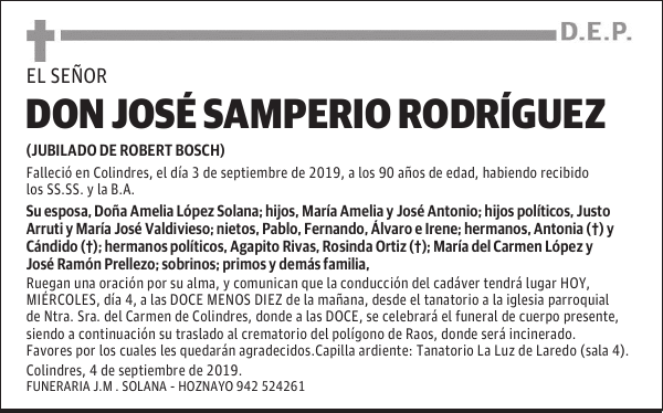 DON JOSÉ SAMPERIO RODRÍGUEZ