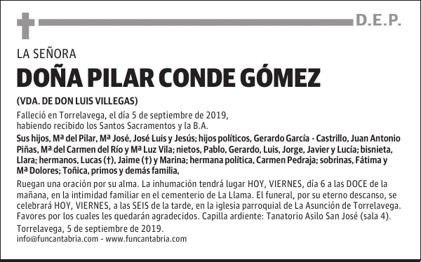 DOÑA PILAR CONDE GÓMEZ