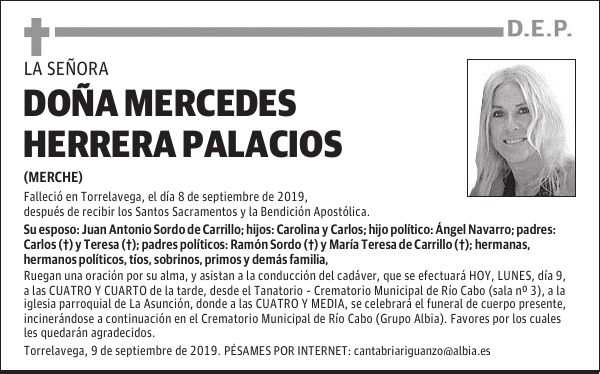 DOÑA MERCEDES HERRERA PALACIOS