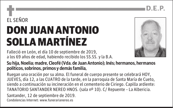 DON JUAN ANTONIO SOLLA MARTÍNEZ