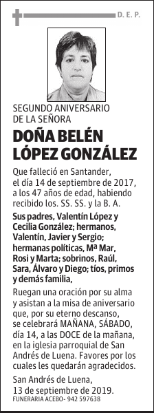 DOÑA BELÉN LÓPEZ GONZÁLEZ