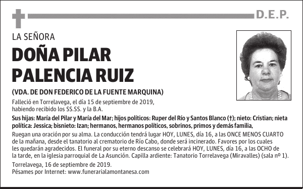 DOÑA PILAR PALENCIA RUIZ