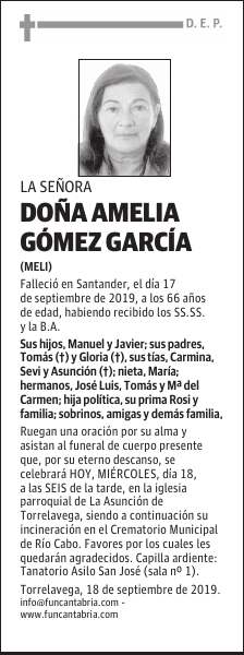 DOÑA AMELIA GÓMEZ GARCÍA