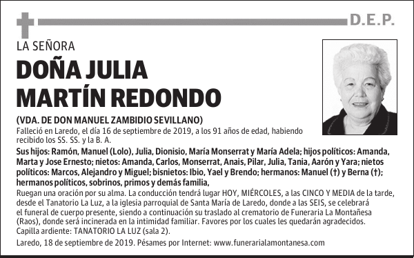 DOÑA JULIA MARTÍN REDONDO