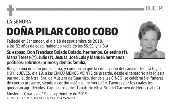DOÑA PILAR COBO COBO