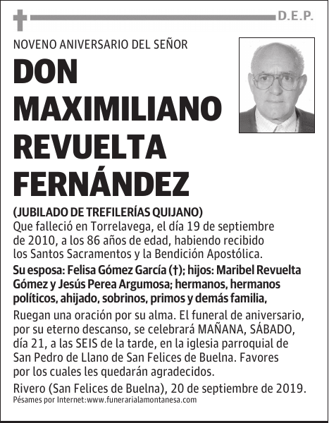 DON MAXIMILIANO REVUELTA FERNÁNDEZ