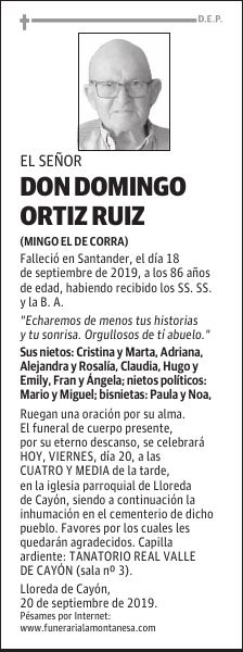 DON DOMINGO ORTIZ RUIZ