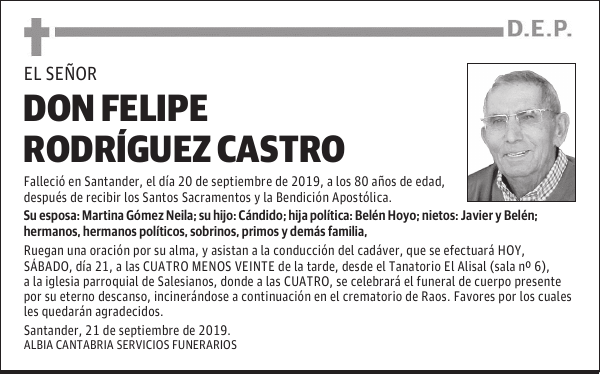 DON FELIPE RODRÍGUEZ CASTRO