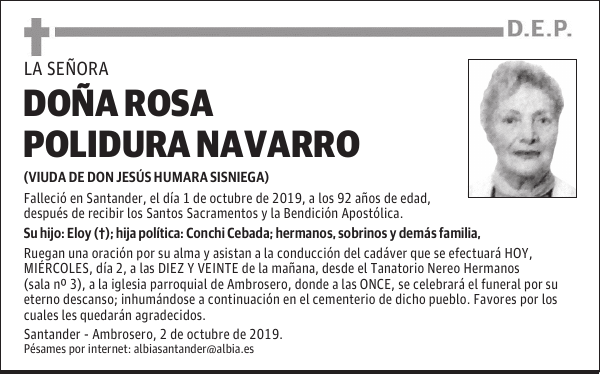 DOÑA ROSA POLIDURA NAVARRO