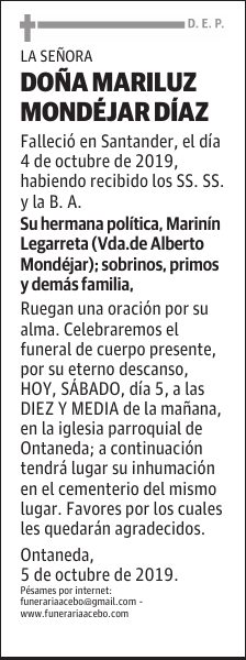 Dña. Mariluz Mondéjar Díaz
