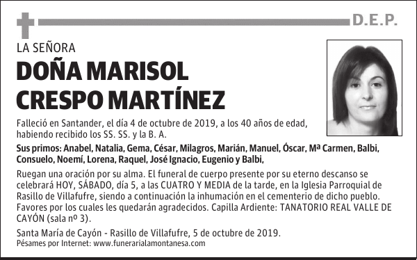 DOÑA MARISOL CRESPO MARTÍNEZ