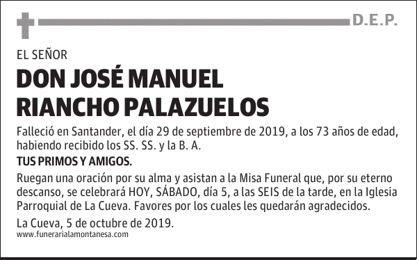 DON JOSÉ MANUEL RIANCHO PALAZUELOS
