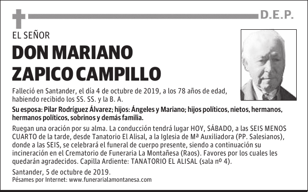 DON MARIANO ZAPICO CAMPILLO