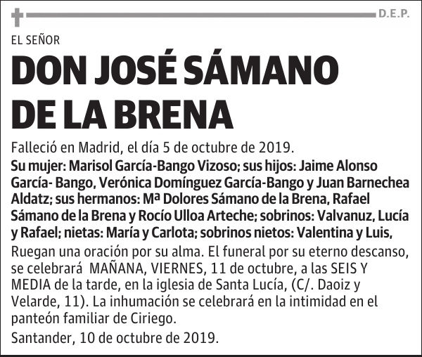 DON JOSÉ SÁMANO DE LA BRENA