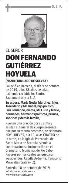 Don Fernando Gutiérrez Hoyuela