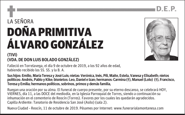 DOÑA PRIMITIVA ÁLVARO GONZÁLEZ