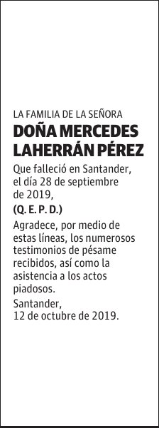 DOÑA MERCEDES LAHERRÁN PÉREZ