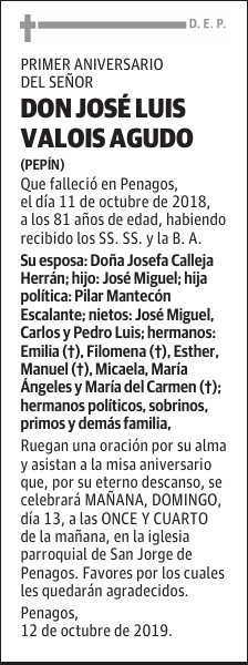 DON JOSÉ LUIS VALOIS AGUDO