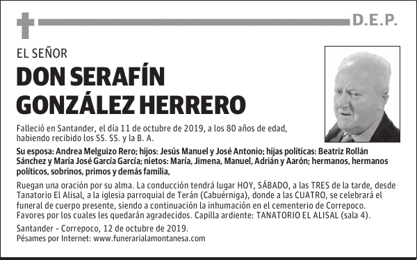 DON SERAFÍN GONZÁLEZ HERRERO