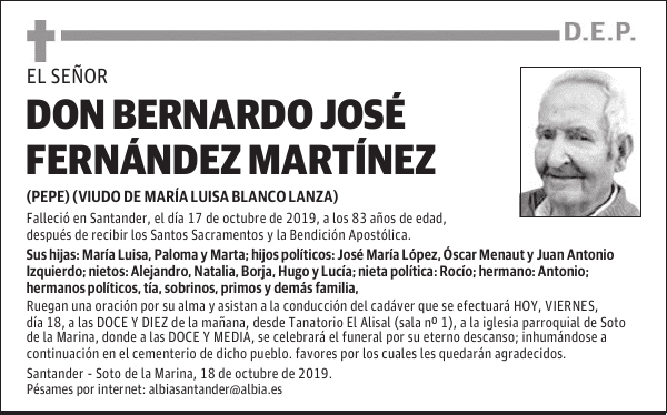 DON BERNARDO JOSÉ FERNÁNDEZ MARTÍNEZ