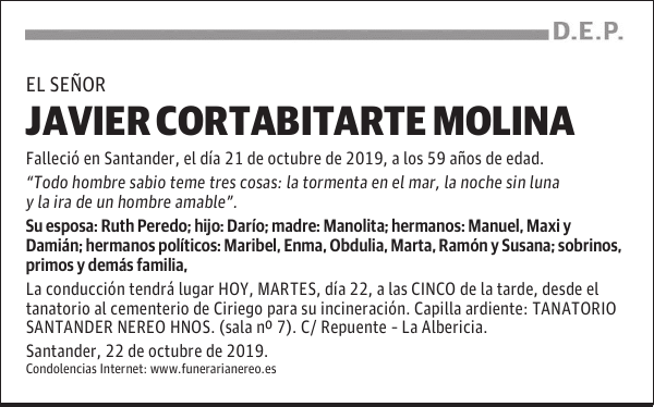 JAVIER CORTABITARTE MOLINA