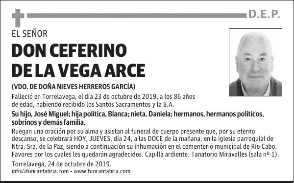 DON CEFERINO DE LA VEGA ARCE