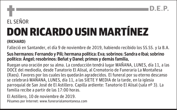DON RICARDO USIN MARTÍNEZ