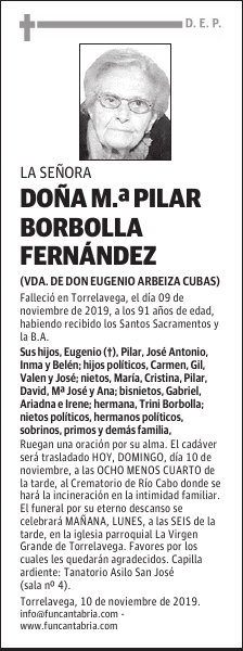 DOÑA MARÍA PILAR BORBOLLA FERNÁNDEZ