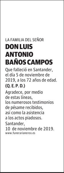 DON LUIS ANTONIO BAÑOS CAMPOS