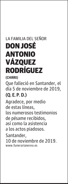 DON JOSÉ ANTONIO VÁZQUEZ RODRÍGUEZ