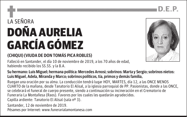 DOÑA AURELIA GARCÍA GÓMEZ