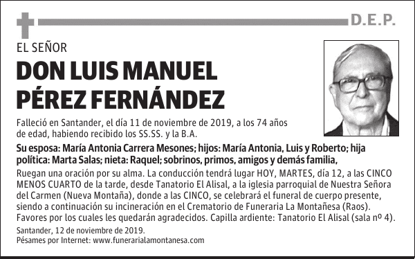 DON LUIS MANUEL PÉREZ FERNÁNDEZ