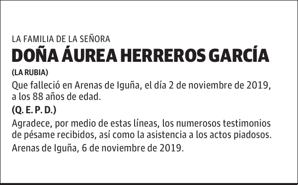 DOÑA ÁUREA HERREROS GARCÍA