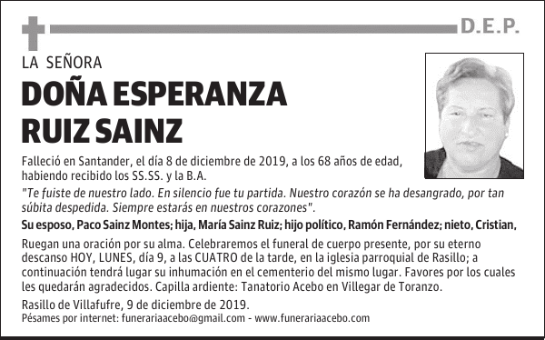 DOÑA ESPERANZA RUIZ SAINZ