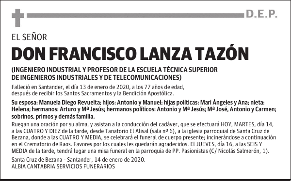 DON FRANCISCO LANZA TAZÓN