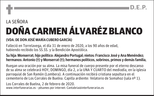DOÑA CARMEN ÁLVARÉZ BLANCO